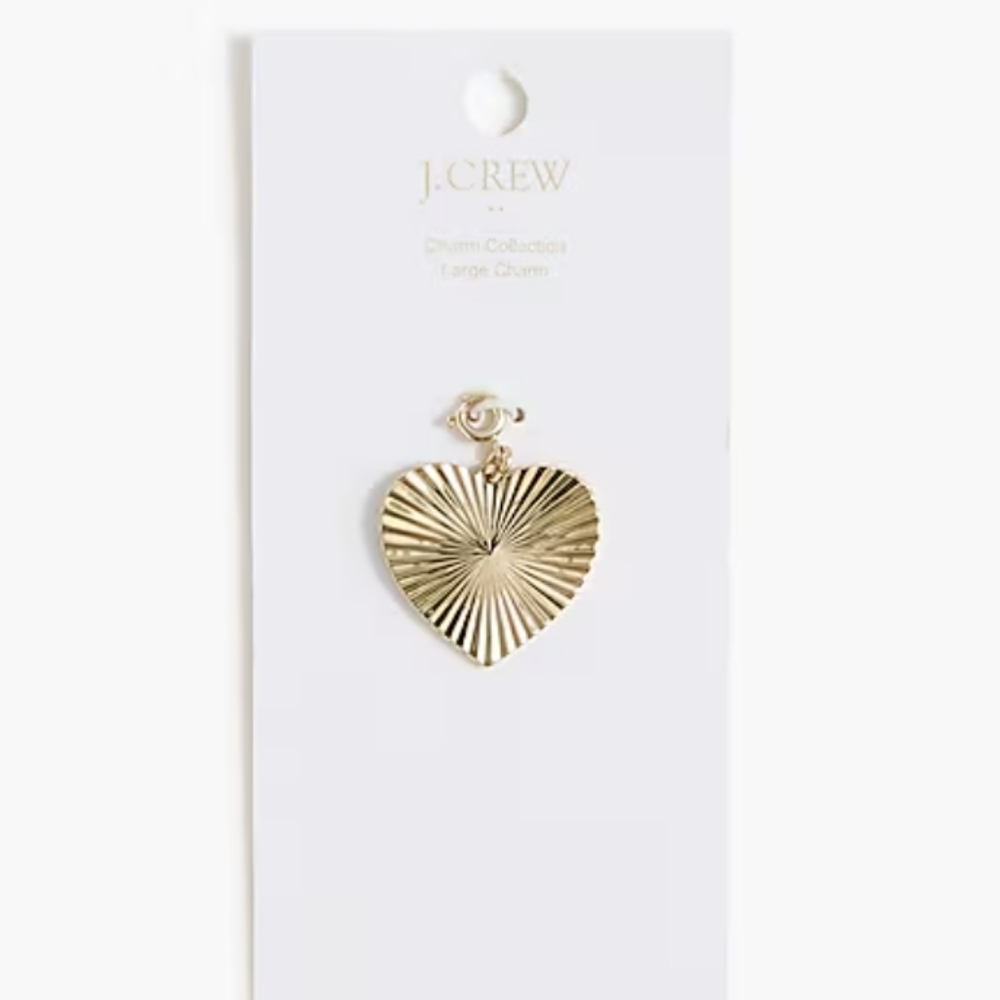 J. Crew Large heart charm Gold Plated. Brass